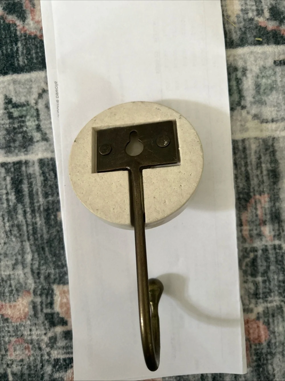 Pottery Barn Compass Wall Hook - Cream and Antique Brass Finish